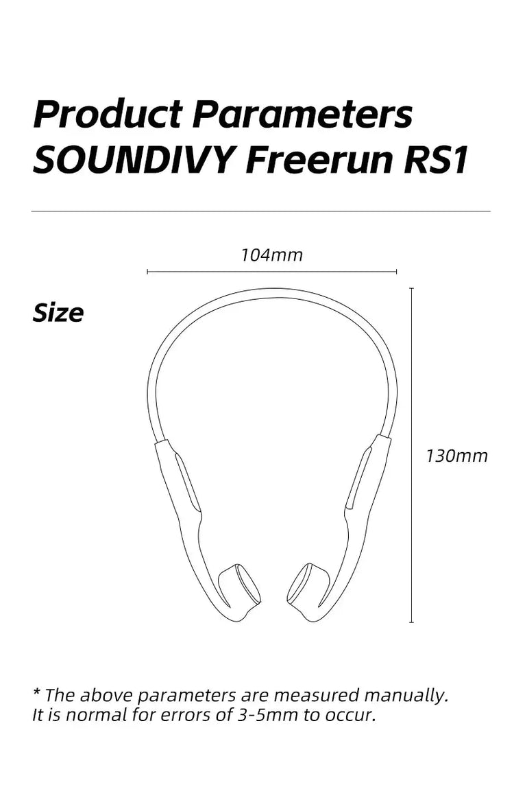 SOUNDIVY RS1 Auricolari a conduzione ossea Bluetooth Wireless Memoria da 32 GB IPX8 Auricolari sportivi per nuoto e corsa impermeabili - My Hashtag Shop