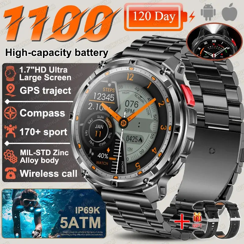 Smartwatch T-Rex3 Ultra GPS AMOLED 5ATM Impermeabile 1100 mAh - My Hashtag Shop