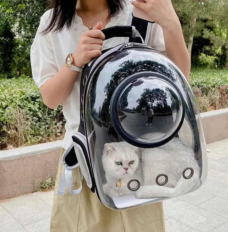 Borsa da trasporto per gatti per animali domestici Zaini spaziali per animali domestici Zaino trasparente portatile traspirante Borse per capsule spaziale per trasporto di cuccioli di cane - My Hashtag Shop
