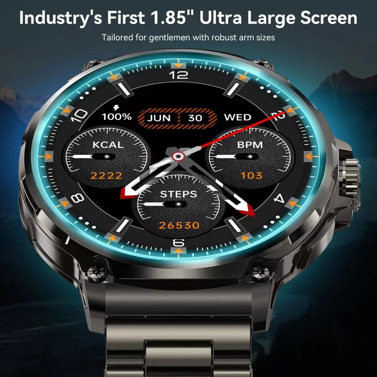 Nuovo GPS Track Astuto Della Vigilanza Degli Uomini 1.85 Pollici HD AMOLED Schermo 710 Mah Batteria Sport Chiamata Bluetooth Smartwatch Per Android IOS - My Hashtag Shop