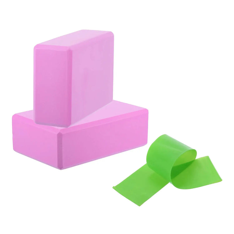pezzi di blocchi di costruzione per yoga e 1 pezzo di fascia di resistenza set cubi mattoni per pilates tappetini di rinforzo attrezzature per esercizi a casa fitness - My Hashtag Shop