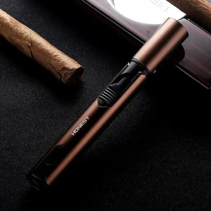 Nuovo Accendino HONEST in Metallo Antivento Ricaricabile a Penna con Fiamma a Getto di Butano per Cucina, BBQ, Candele, Campeggio, Gadget Maschile