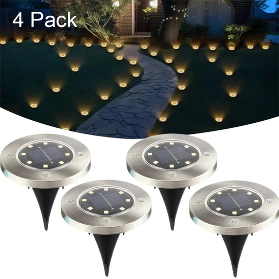 4 pezzi di energia solare per esterni luce da terra percorso solare per esterni luci da ponte cortile vialetto prato patio giardino decorazione lampada
