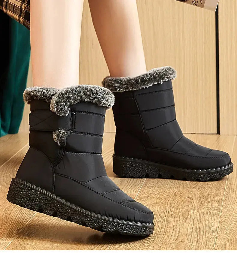 Woman Winter Boots Ankle Low Heels Botas Mujer Waterproof Snow Boots Liebe - Making Life Easier