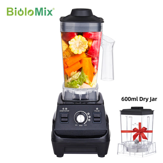 BioloMix Mini Pro Frullatore Motore 1800W 1.8L Barattolo Principale 0.6L Tazza Portatile Senza BPA Heavy Duty Spremiagrumi Frullatore e Smerigliatrice