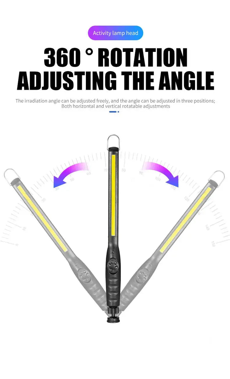 Lampade da Lavoro COB Portatili con Magnete, Torcia LED Ricaricabile, Dimmerabile, per Emergenze e Riparazioni Auto - My Hashtag Shop