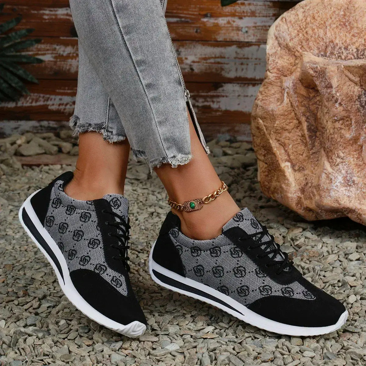 Women Designer Mouth Breathable Cross Strap Sneakers Liebe - Making Life Easier