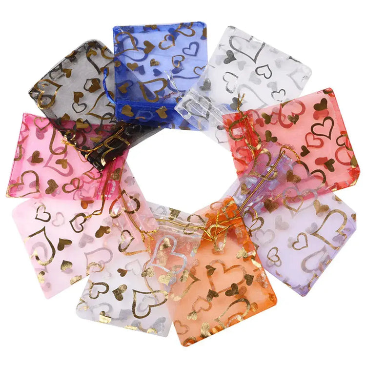 Love Heart Organza Pouches For Events 100 Pcs. Liebe - Making Life Easier
