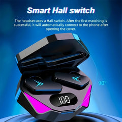 X15 TWS Auricolare Bluetooth wireless Display a LED Auricolari da gioco con microfono Cuffie wireless Auricolari Bluetooth con cancellazione del rumore HASHTAG