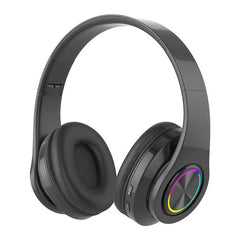 Cuffie wireless over-ear: cancellazione attiva del rumore, bassi profondi, luce a LED, design pieghevole portatile per musica, sport e giochi HASHTAG