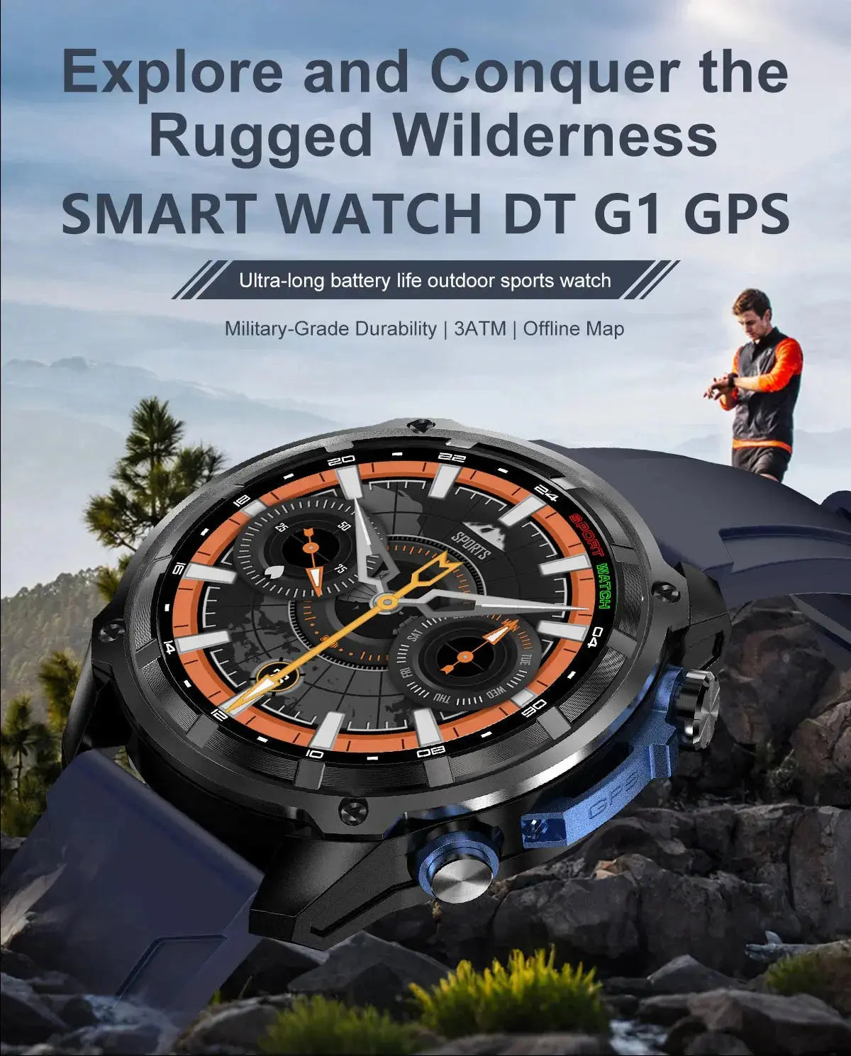 Smart Watch 4 GB Grande memoria Navigazione GPS Lettore MP3/MP4 Swim Sports trackr Smartwatch My Hashtag Shop