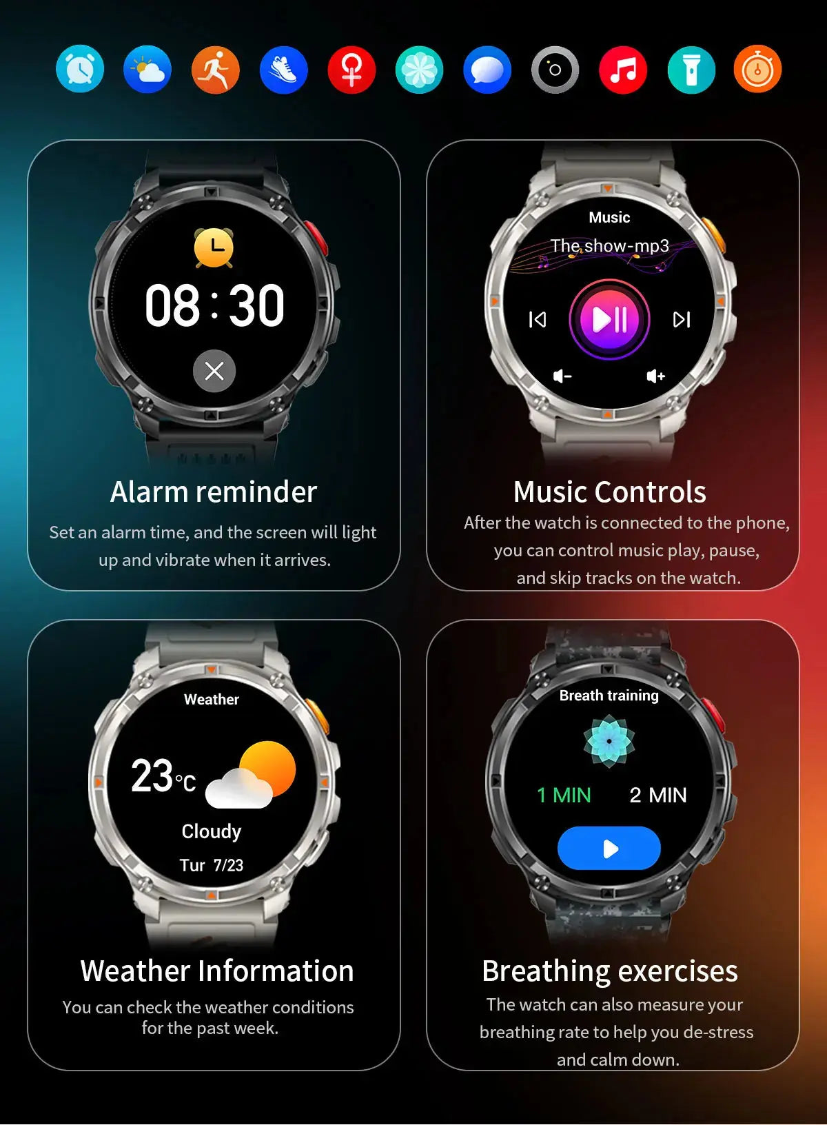 Nuovo T-REX3 Ultra 1100mAh Batteria SmartWatch 10ATM GPS impermeabile Bussola Torcia 1.7 "AMOLED HD Chiamata Sport Smart Watch da uomo - My Hashtag Shop