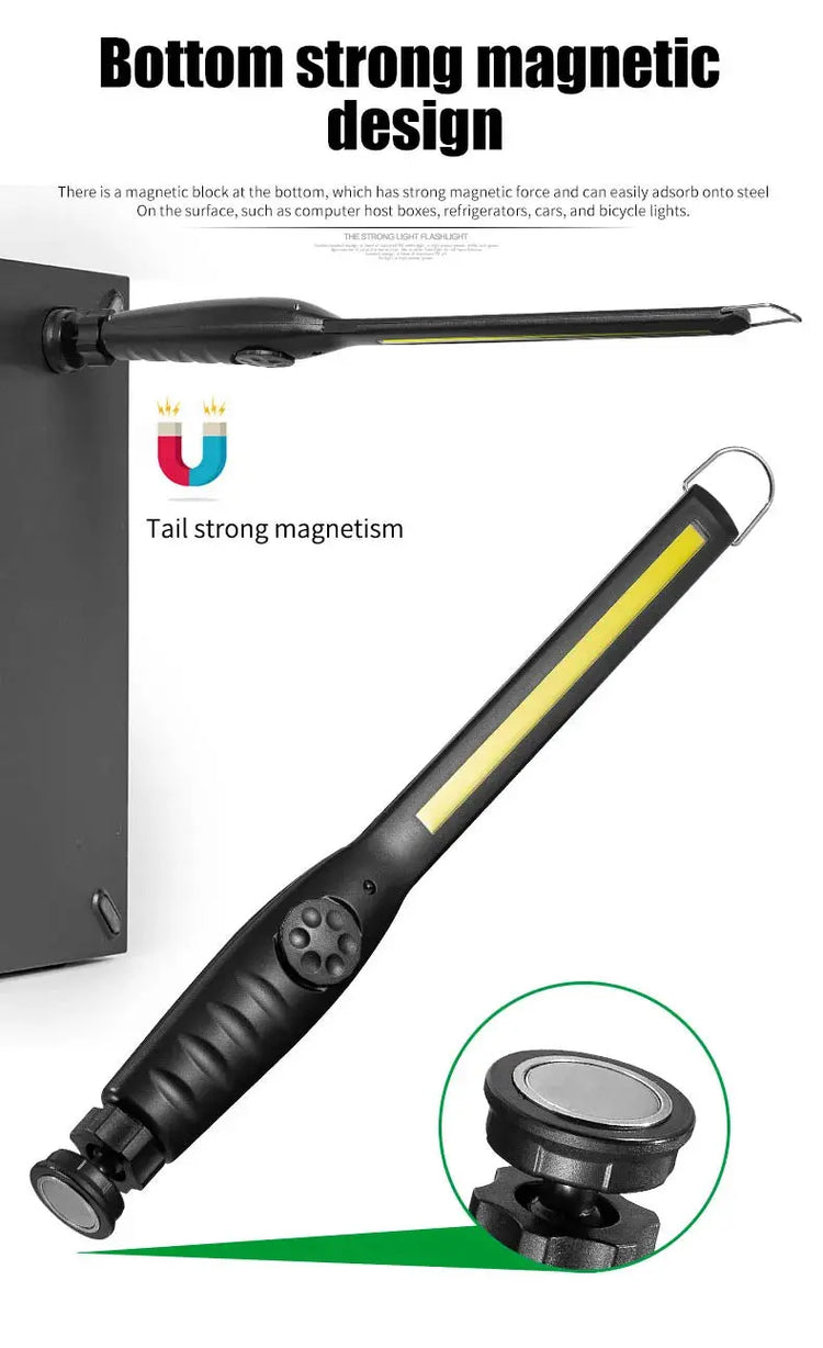 Lampade da Lavoro COB Portatili con Magnete, Torcia LED Ricaricabile, Dimmerabile, per Emergenze e Riparazioni Auto - My Hashtag Shop