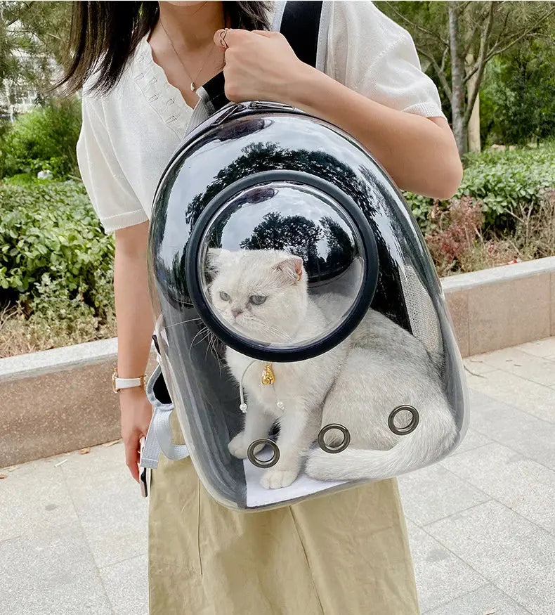 Borsa da trasporto per gatti per animali domestici Zaini spaziali per animali domestici Zaino trasparente portatile traspirante Borse per capsule spaziale per trasporto di cuccioli di cane - My Hashtag Shop