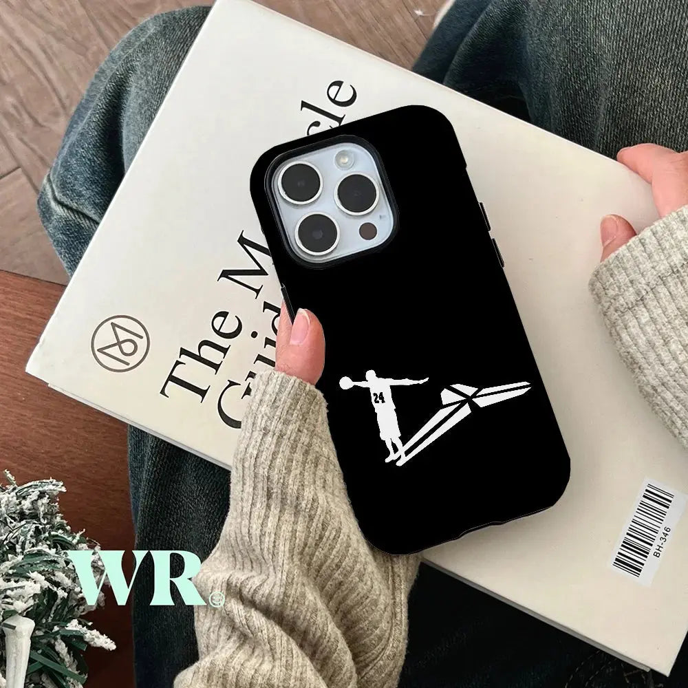 K-Kobe Basketball Star Logo Custodia per telefono Pellicola Shell per IPhone 16 15 14 13 12 11 Pro Max Plus - My Hashtag Shop