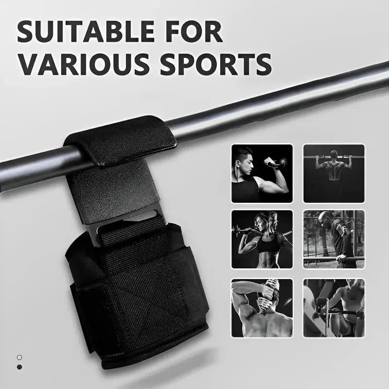 2 pezzi antiscivolo gancio per sollevamento pesi coppia di cinghie sollevamento pesi stacco mento pull up e esercizio fitness gancio allenamento - My Hashtag Shop