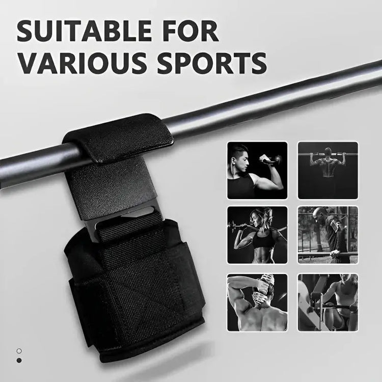 2 pezzi antiscivolo gancio per sollevamento pesi coppia di cinghie sollevamento pesi stacco mento pull up e esercizio fitness gancio allenamento - My Hashtag Shop