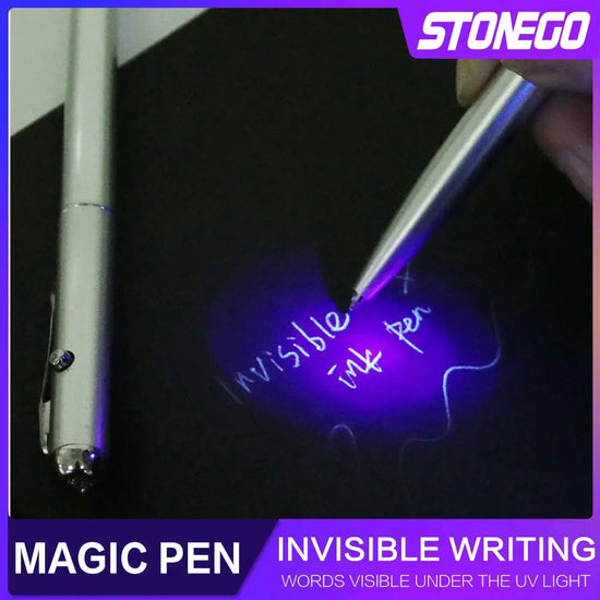 Penne a sfera in materiale plastico novità con penna a inchiostro invisibile 1PC con penna a sfera segreta magica a luce UV - My Hashtag Shop