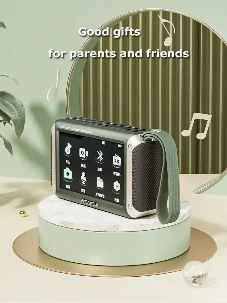 Display a LED da 4,3 pollici Radio Altoparlante Bluetooth senza fili Radio FM portatile Slot per scheda TF Lettore musicale MP4 Video Boom Box - My Hashtag Shop