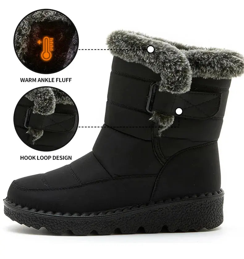 Woman Winter Boots Ankle Low Heels Botas Mujer Waterproof Snow Boots Liebe - Making Life Easier