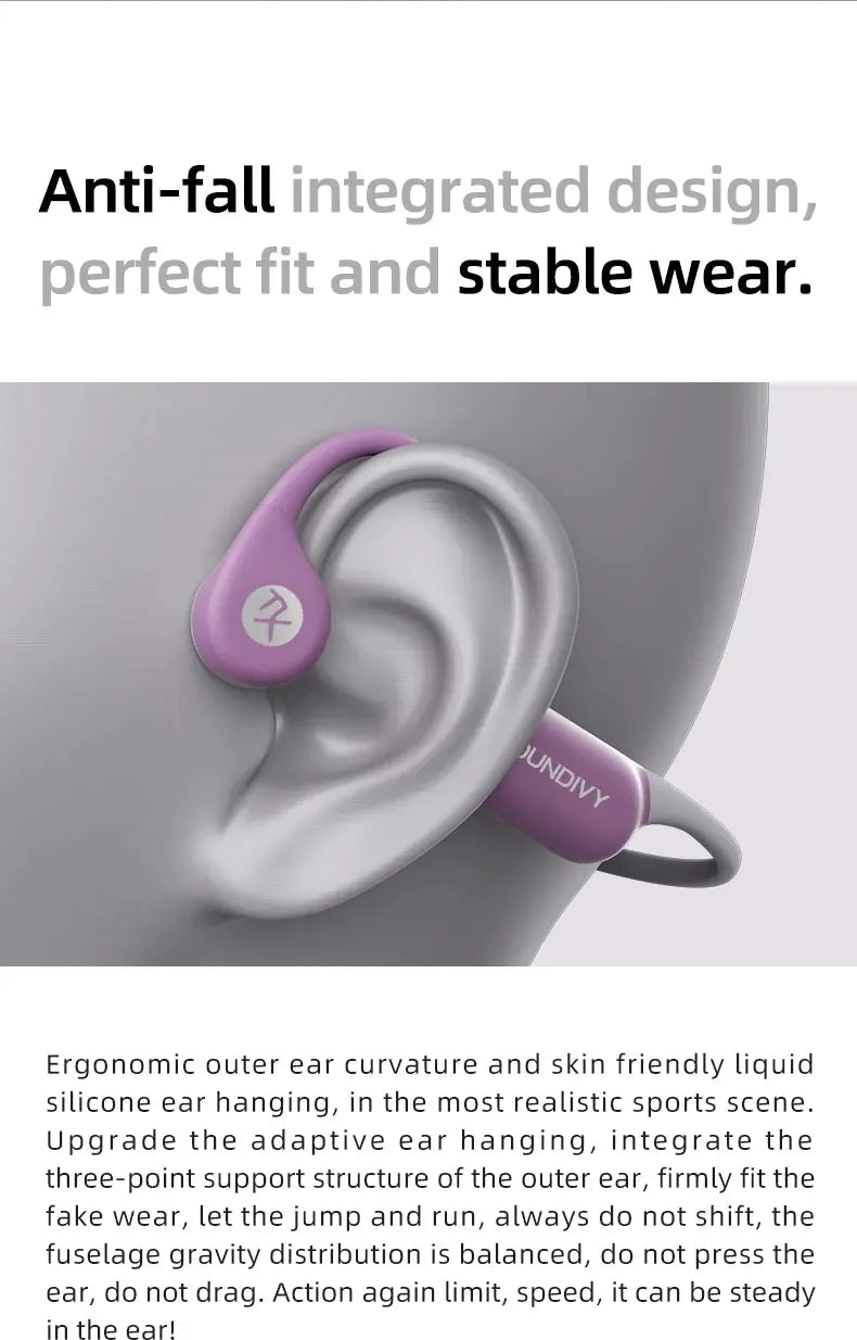 SOUNDIVY RS1 Auricolari a conduzione ossea Bluetooth Wireless Memoria da 32 GB IPX8 Auricolari sportivi per nuoto e corsa impermeabili - My Hashtag Shop