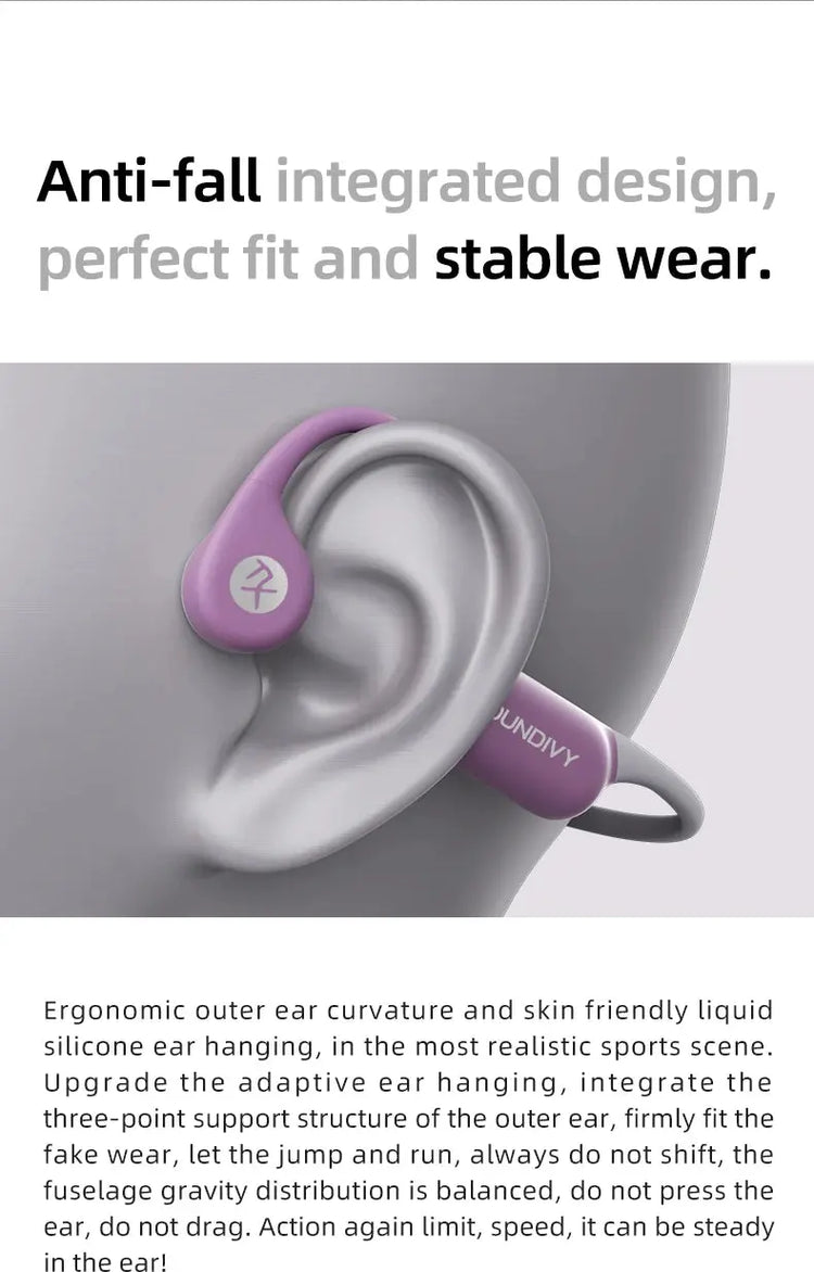 SOUNDIVY RS1 Auricolari a conduzione ossea Bluetooth Wireless Memoria da 32 GB IPX8 Auricolari sportivi per nuoto e corsa impermeabili - My Hashtag Shop