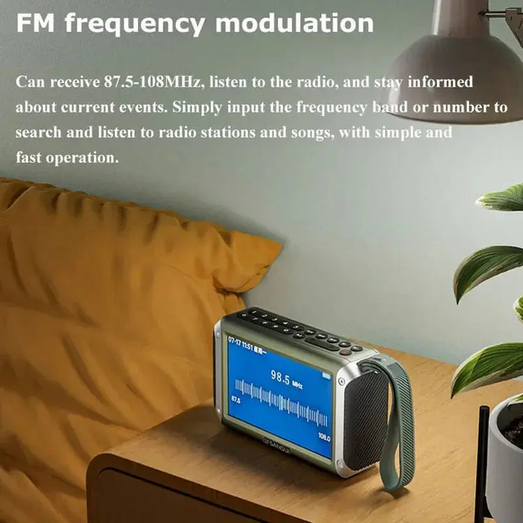 Display a LED da 4,3 pollici Radio Altoparlante Bluetooth senza fili Radio FM portatile Slot per scheda TF Lettore musicale MP4 Video Boom Box - My Hashtag Shop