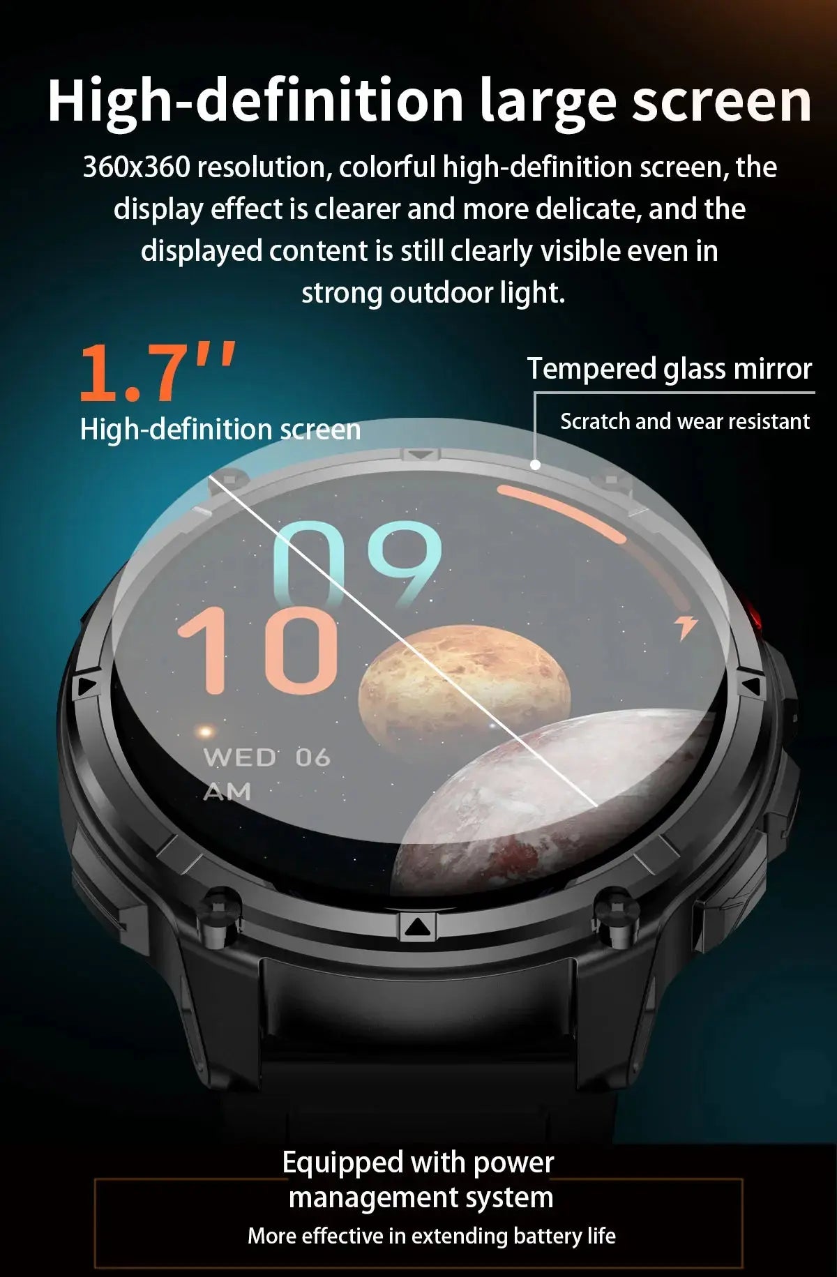 Nuovo T-REX3 Ultra 1100mAh Batteria SmartWatch 10ATM GPS impermeabile Bussola Torcia 1.7 "AMOLED HD Chiamata Sport Smart Watch da uomo - My Hashtag Shop