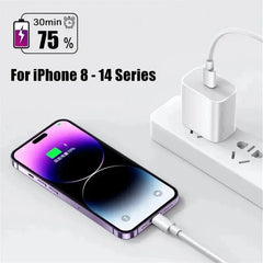 Caricabatterie rapido PD da 35 W per iPhone 13 Pro 14 Plus 11 12 mini XS Max XR X iPad Air Cavo di ricarica rapido Adattatore di alimentazione USB-C HASHTAG