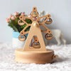 Christmas Gifts Wholesale Logo Engraved Mechanical Wind-Up Carousel Rotating Ballerina Wooden Music Box for Gift HASHTAG