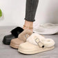 Thick Bottom Furry Clogs Women 2025 Winter Metal Buckle Waterproof Eva Plush Slippers Liebe - Making Life Easier