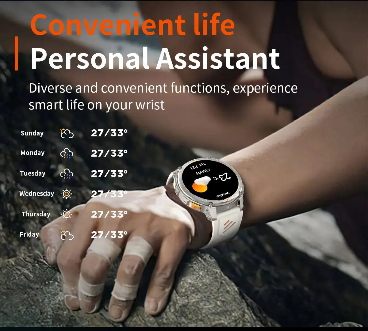 Nuovo T-REX3 Ultra 1100mAh Batteria SmartWatch 10ATM GPS impermeabile Bussola Torcia 1.7 "AMOLED HD Chiamata Sport Smart Watch da uomo - My Hashtag Shop