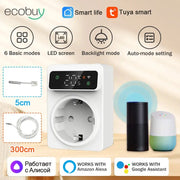 Tuya Smart Home Spine intelligenti Presa Wi-Fi Termostst Regolatore di temperatura Termostato Timer Wifi 16A Presa Spina Smart HASHTAG