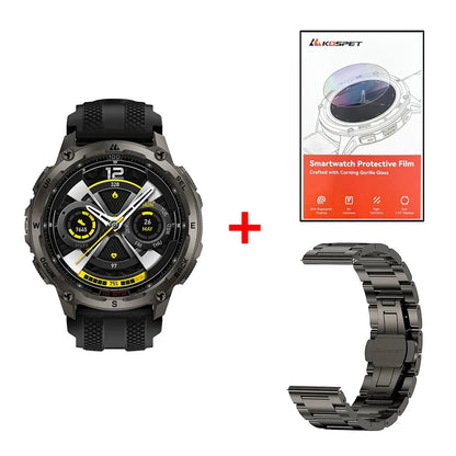 KOSPET Tank T4 Smartwatch robusto da uomo con archiviazione da 32 GB GPS Mappe offline 10 ATM Frequenza cardiaca impermeabile Immersioni Sci Escursionismo