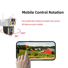 Telecamera di sicurezza solare 4K wireless esterna 360 °   PTZ AI Rilevamento umano IP66 Impermeabile 8000mAh HASHTAG