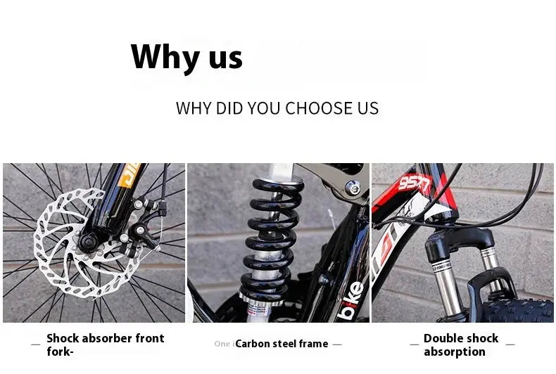 Mountain bike per adulti fuoristrada Beach4.0Pneumatico grande Doppia assorbimento degli urti Bicicletta a velocità variabile per studenti e studentesse - My Hashtag Shop