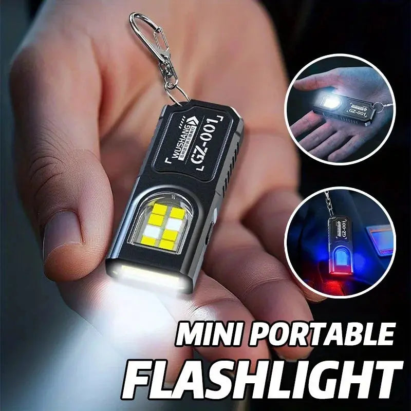 Potente mini torcia portachiavi LED COB USB C ricaricabile lampada da lavoro sospesa portachiavi impermeabile lampada da tasca da campeggio - My Hashtag Shop