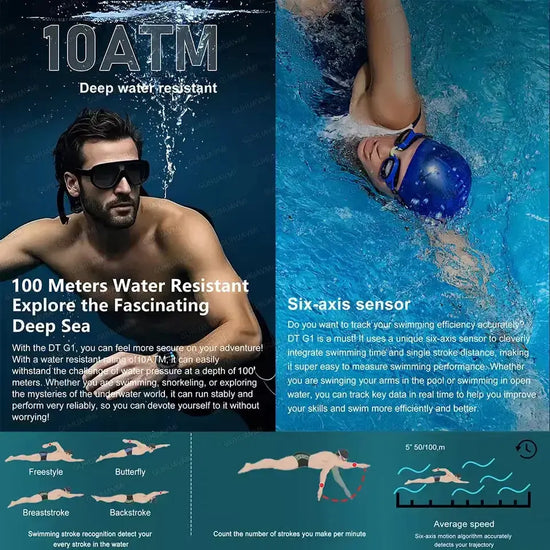 Smart Watch 4 GB Grande memoria Navigazione GPS Lettore MP3/MP4 Swim Sports trackr Smartwatch My Hashtag Shop