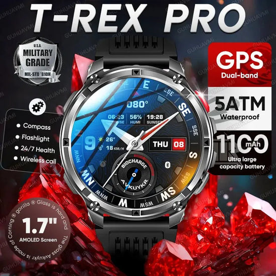 2026 Nuovo T-Rex3 Pro 1100mAh Batteria Astuto Della Vigilanza GPS percorso 5ATM Impermeabile Sport Run tracker All&