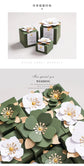 Wedding Candy Box Green Creative Flower Square Exquisite Personalized. - HASHTAG