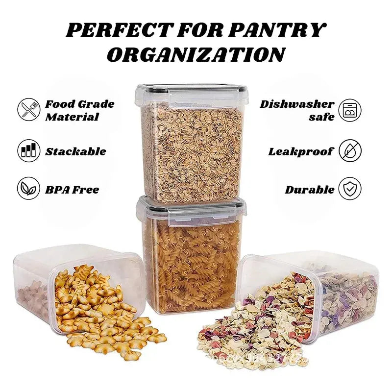 Airtight Cereal Storage Container  Food Storage Box Plastic Transparent Sealed - HASHTAG