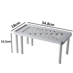 Kitchen Cabinet Countertop Shelf Kitchen Rack Expandable Stackable Suitable for Bathroom Under Sink Pantry Tabletop Storage HASHTAG