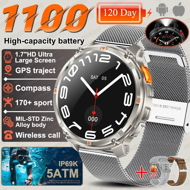 Smartwatch T-Rex3 Ultra GPS AMOLED 5ATM Impermeabile 1100 mAh - My Hashtag Shop