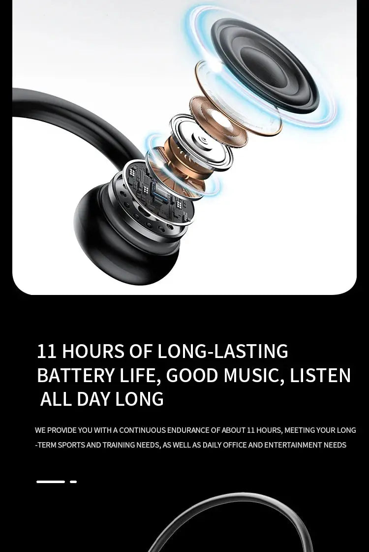 cuffia sportiva a conduzione ossea reale Auricolare wireless Auricolare compatibile Bluetooth Vivavoce con microfono per la corsa - My Hashtag Shop