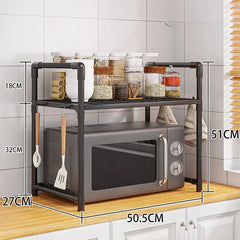 Kitchen Shelf Microwave Shelf Condiment Shelf Multi-layer Shelf Simple Freestanding Storage Shelf Kitchen Accessories HASHTAG