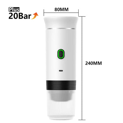 Macchina per caffè espresso portatile elettrica wireless per auto e casa Caffettiera da campeggio Caffettiera da viaggio in polvere con capsule 3 in 1