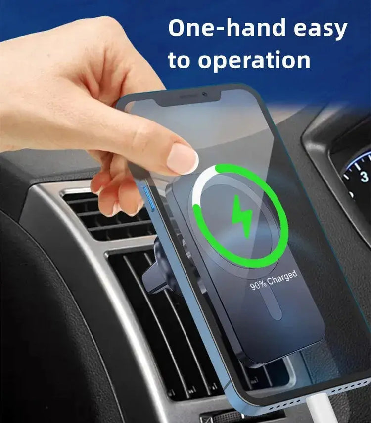 Caricatore wireless per auto magnetico da 30 W per iPhone 15 14 13 12 Pro Max Mini Macsafe Supporto per telefono per auto Supporto per supporto Stazione di ricarica rapida - My Hashtag Shop