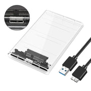 Custodia per HDD trasparente Custodia per HDD SSD da 2,5 pollici SATA a USB Tipo-C Adattatore Scatola per disco rigido esterno portatile Senza attrezzi HASHTAG