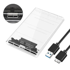 Custodia per HDD trasparente Custodia per HDD SSD da 2,5 pollici SATA a USB Tipo-C Adattatore Scatola per disco rigido esterno portatile Senza attrezzi HASHTAG