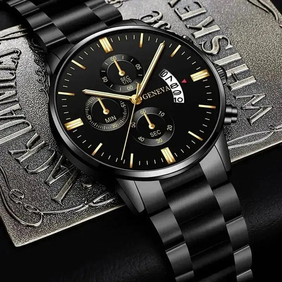 Orologio da uomo in acciaio inossidabile alla moda Orologio da polso al quarzo con calendario di lusso Orologi da uomo d&